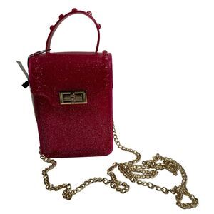 Olivia & Kate Women’s Small Emerald Jelly Purse Crossbody Shoulder Bag & Chain